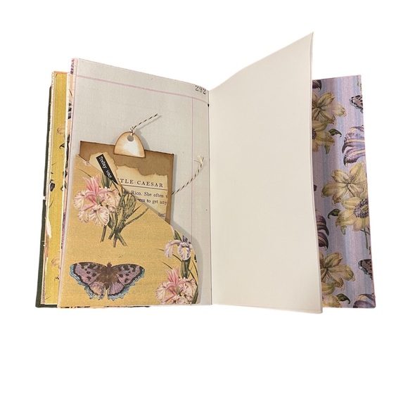 Handmade vintage book journal - slow stitched hand embroidered cover - Picture 13 of 15